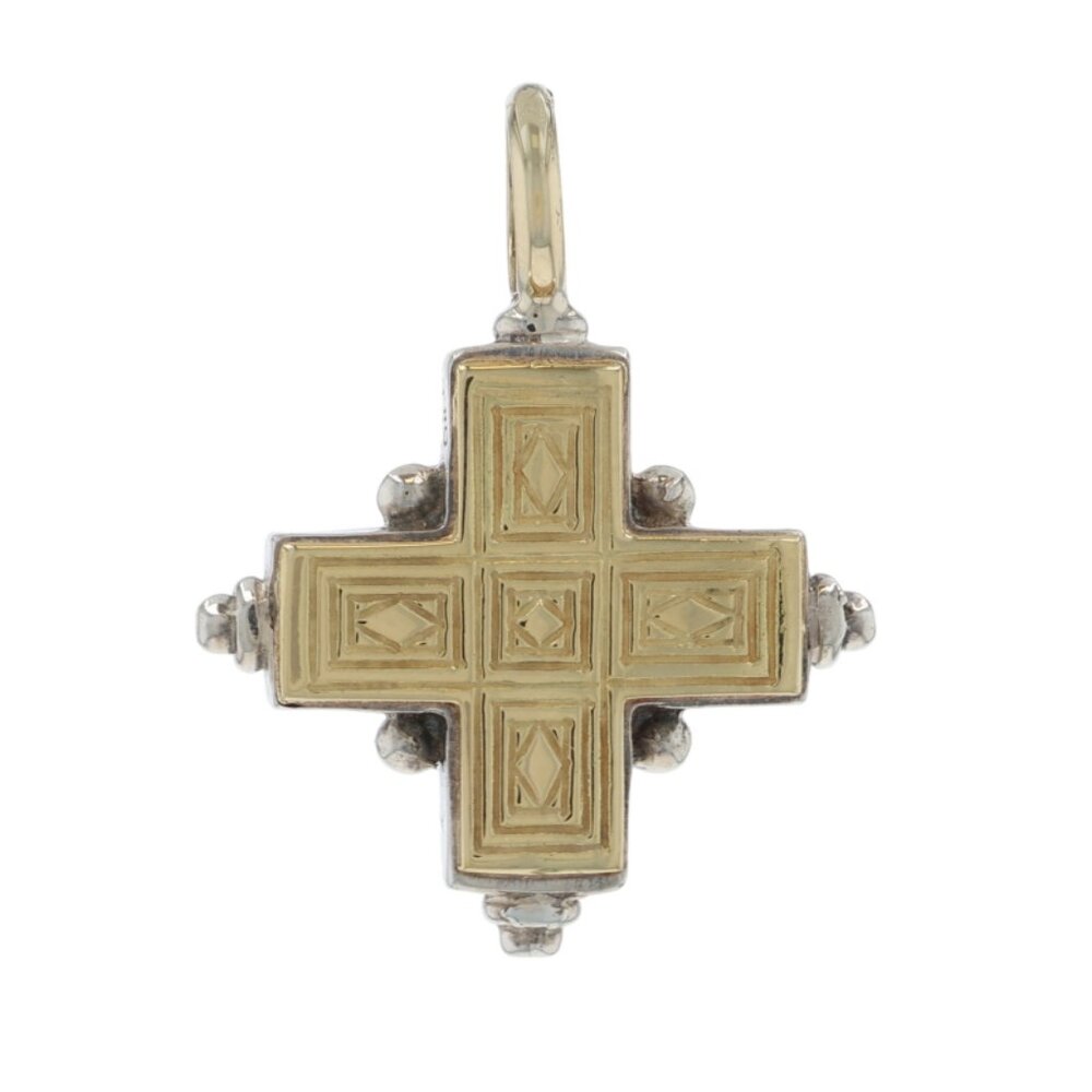 Konstantino Maltese Cross Pendant - Sterling Silver 925 Yellow Gold 18k Faith